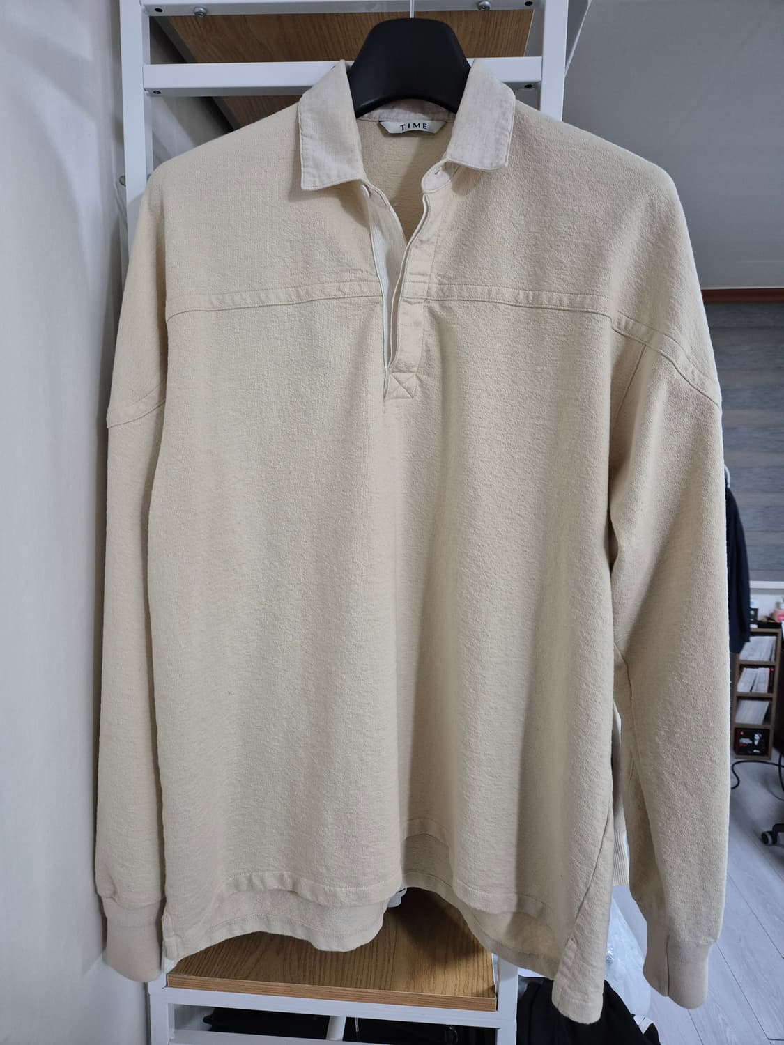 타임옴므 카라 맨투맨 코튼 100 바닐라 상품이미지1