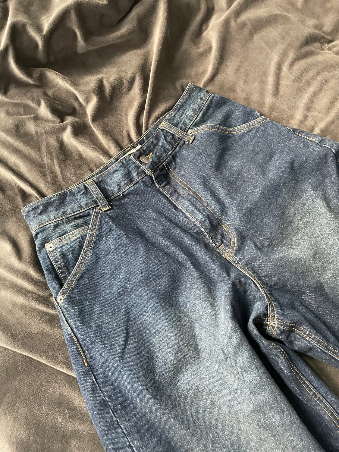 비긴202 아크 커브드 데님 와이드 팬츠 다크 블루 2사이즈 상품이미지5