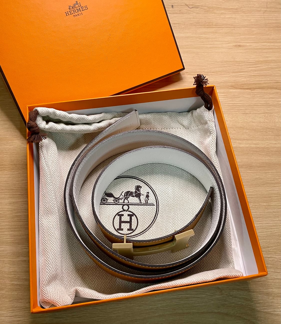 에르메스 H 남성용 가죽벨트 90 중고품 양면가능 상품이미지2