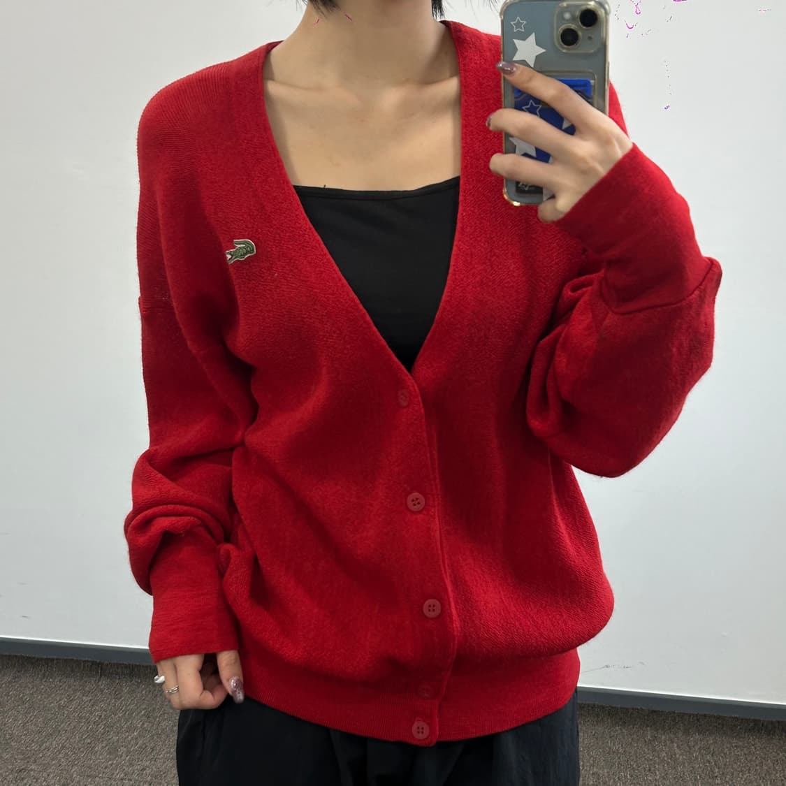 Lacoste 라코스테 90’s 레드 니트 가디건 상품이미지2