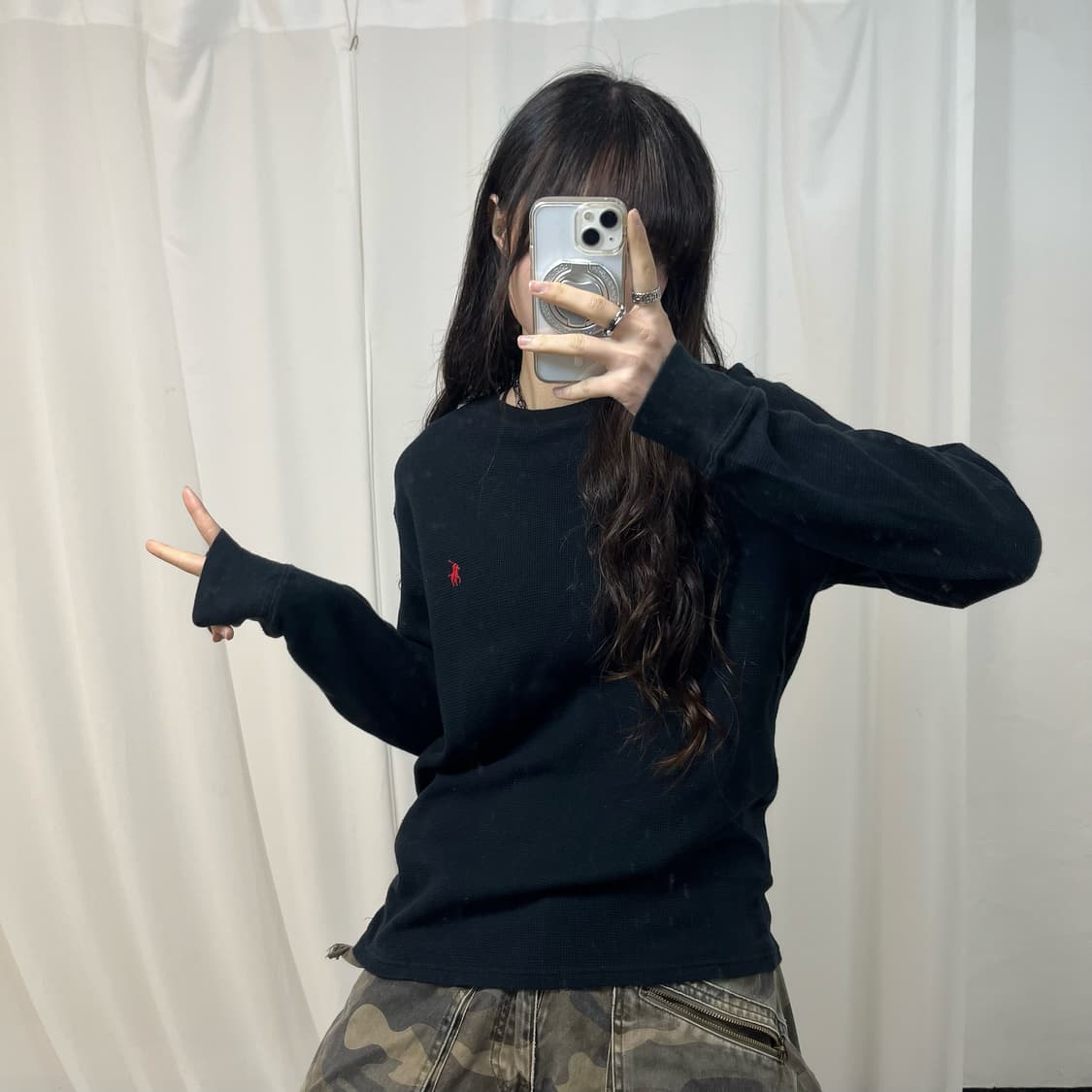 Polo Black Waffle Knit  상품이미지2