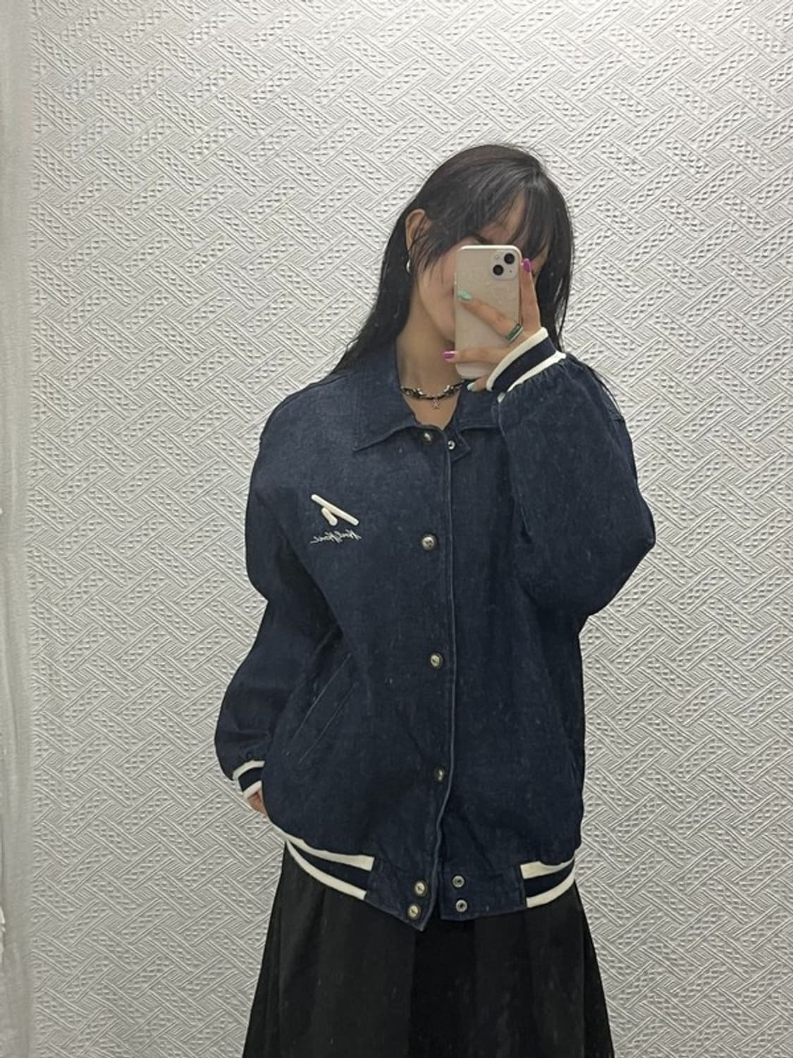 칼 카니 올드스쿨 힙합 데님 바시티 자켓 M C06686 상품이미지1