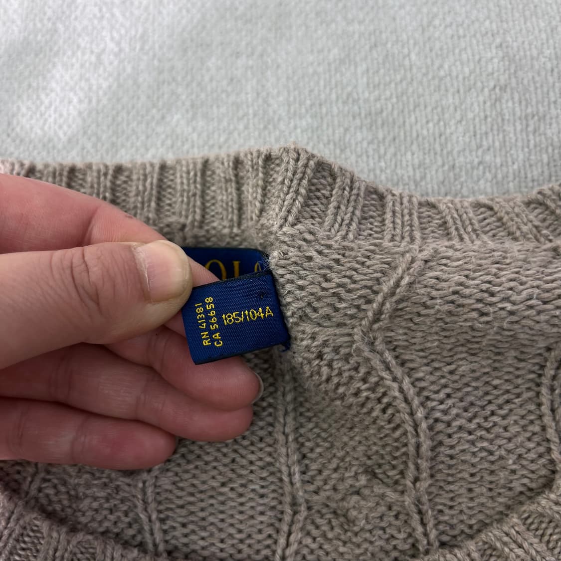 105 폴로랄프로렌 코튼 꽈배기 베이지 니트 상품이미지5