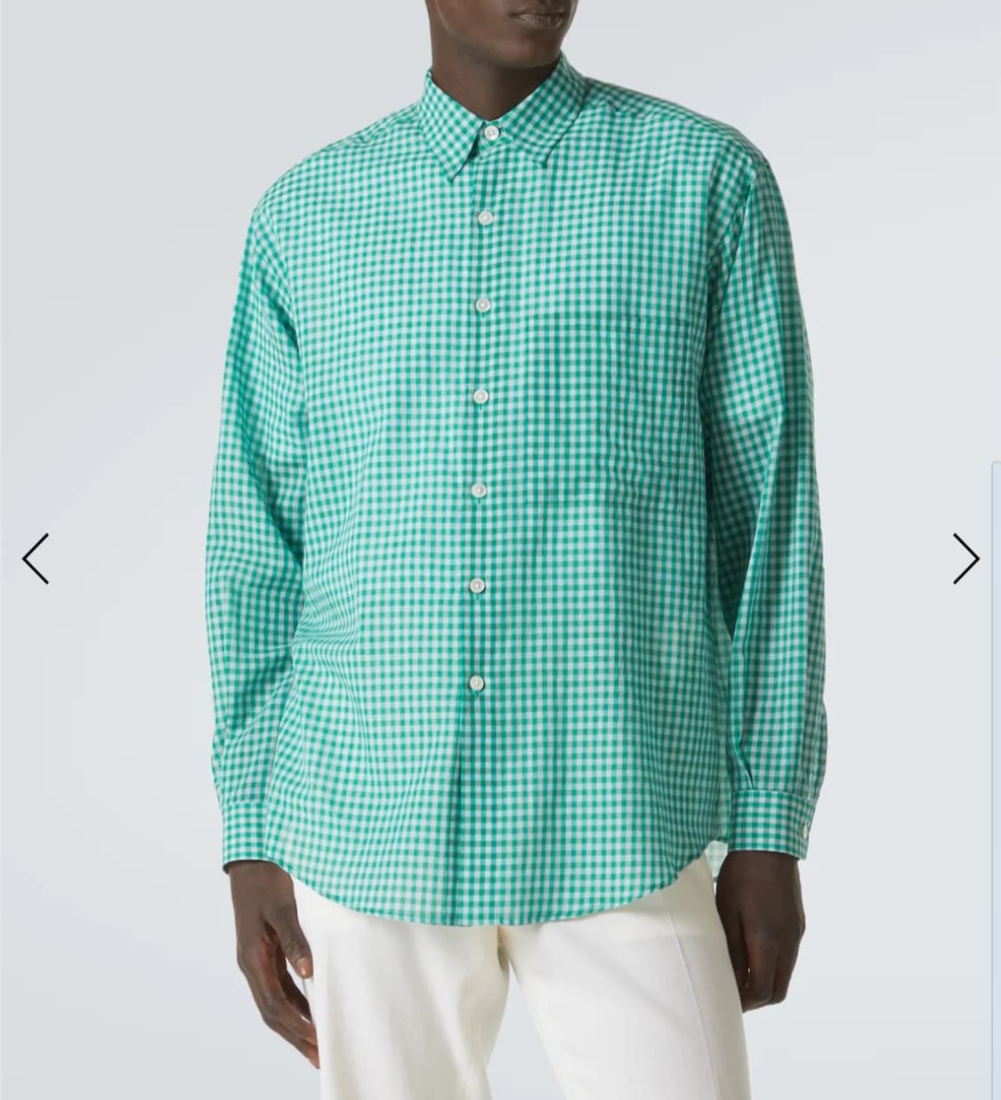 [3] 오라리 깅엄 체크 셔츠 그린 더로우 프라다 나이스네스 코모리 머듈 상품이미지2