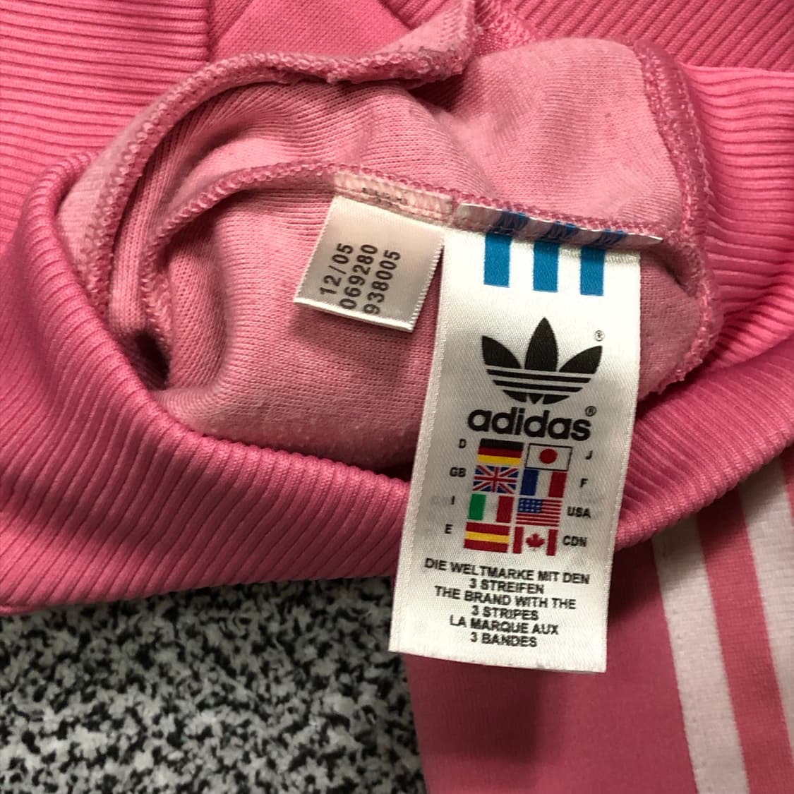 아디다스 핑크 흰색 후드 져지 상품이미지4
