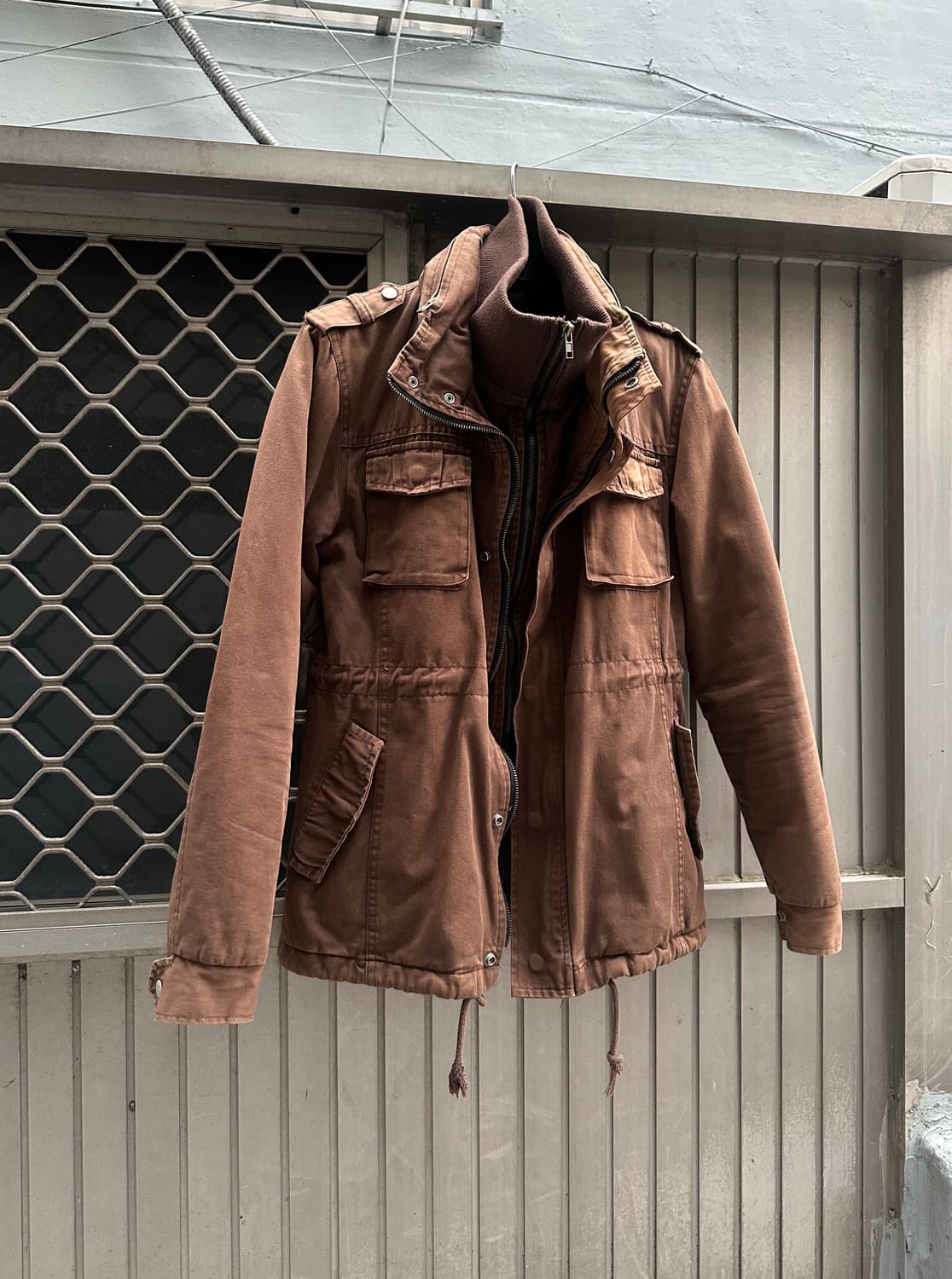 Vintage brown high neck jacket 상품이미지5