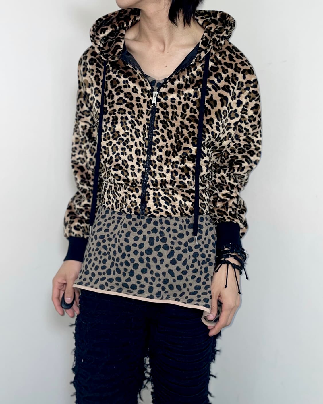 Leopard crop hood 상품이미지3