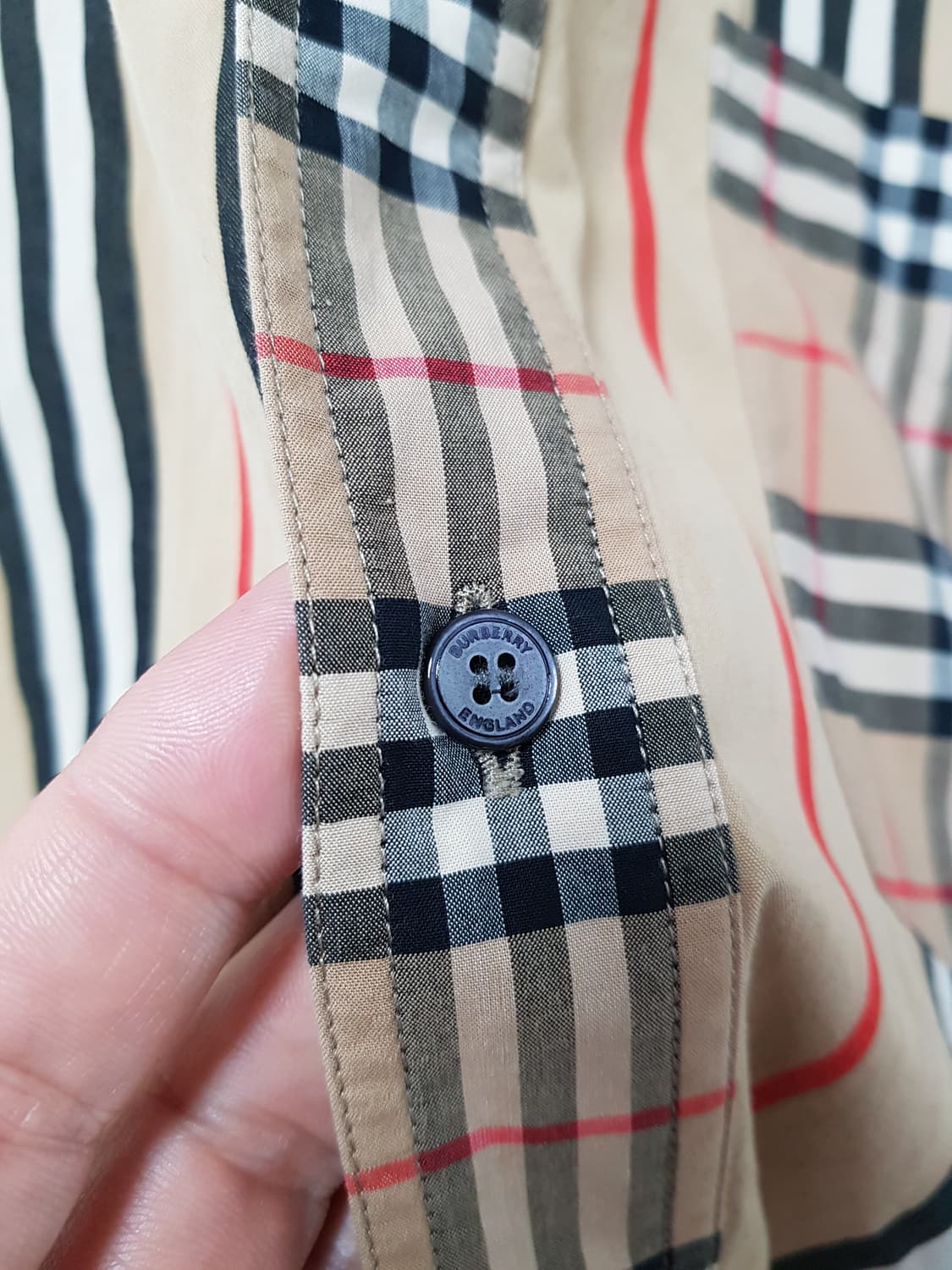 [xl/105/정품] 버버리 패치워크 포플린 스판셔츠 상품이미지4