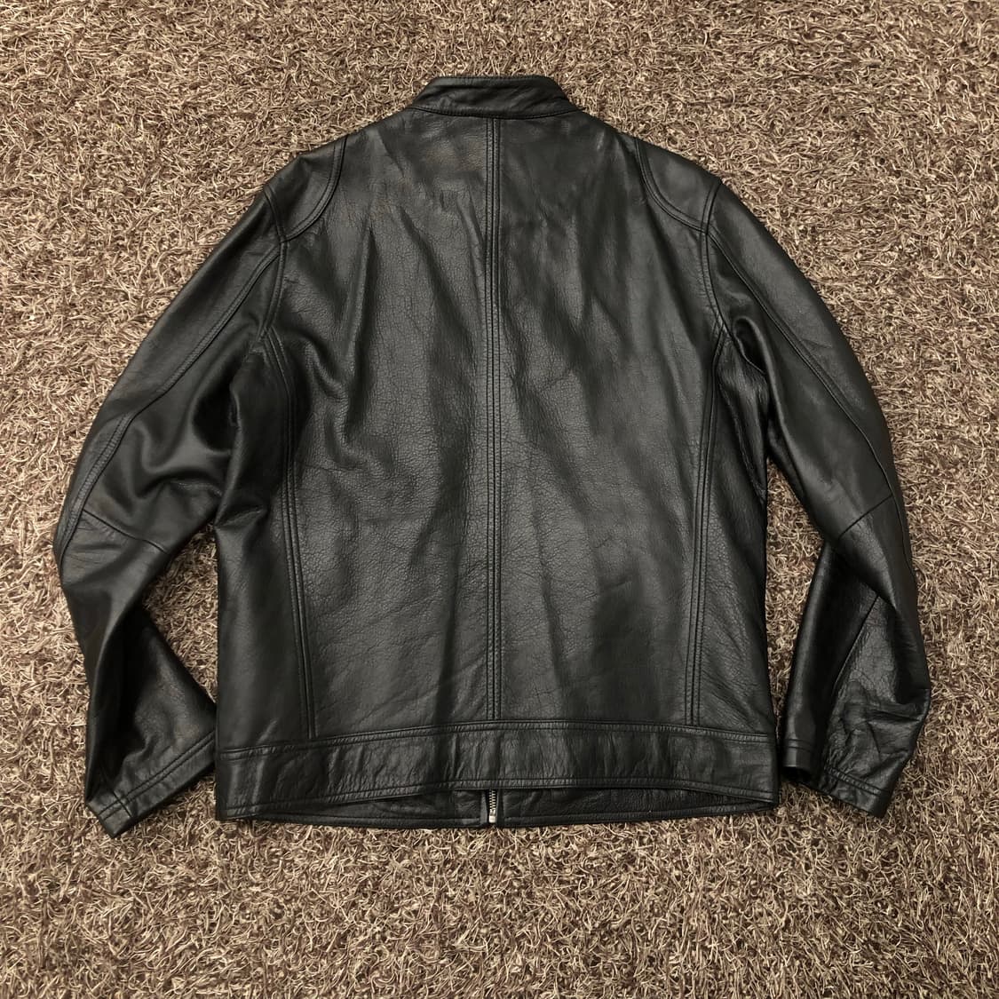 US 폴로 에센 소가죽 바이커 레더 가죽 라이더 자켓 상품이미지4