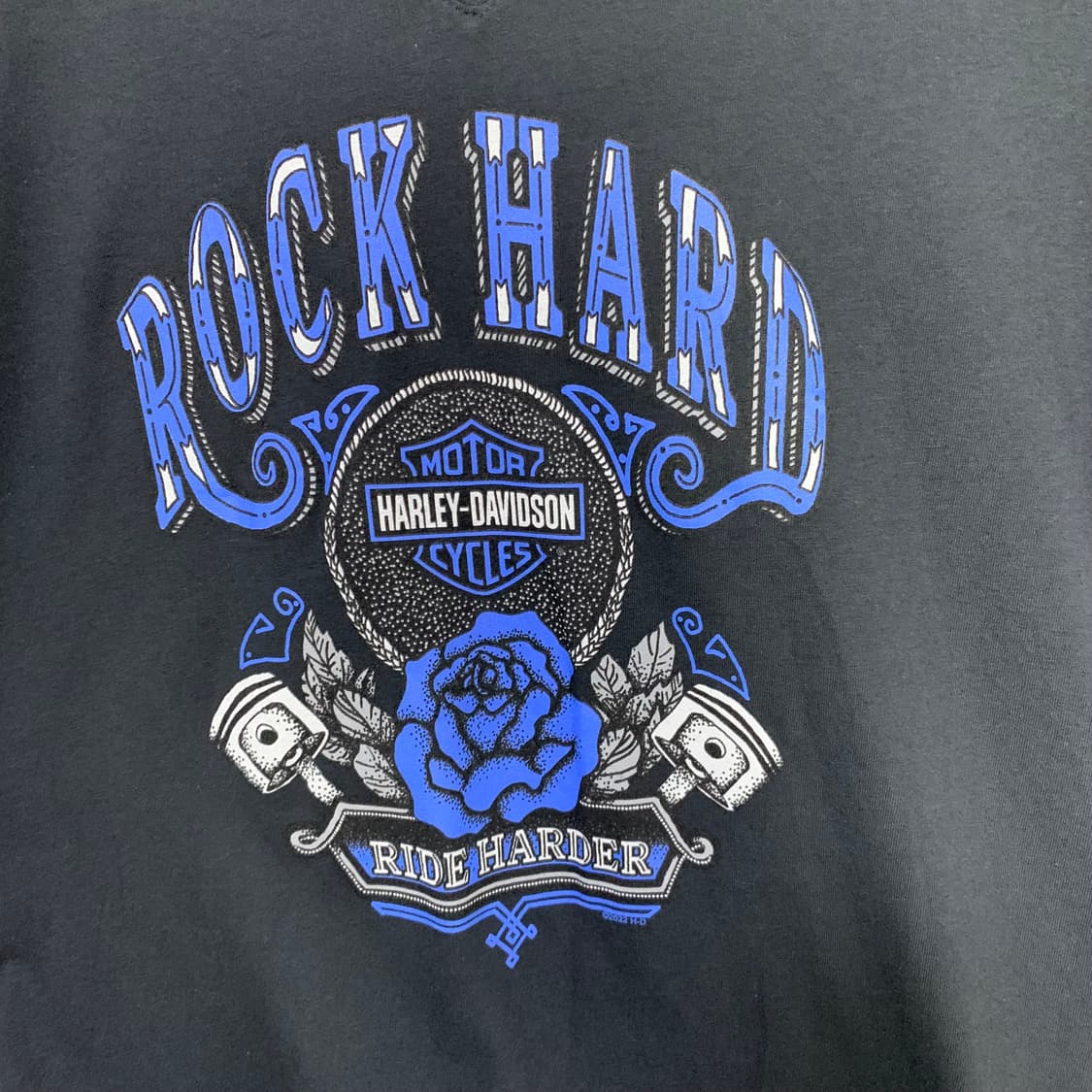 할리데이비슨 빈티지 펑크 프린팅 반팔 티셔츠 브이넥 남녀공용 L 상품이미지4