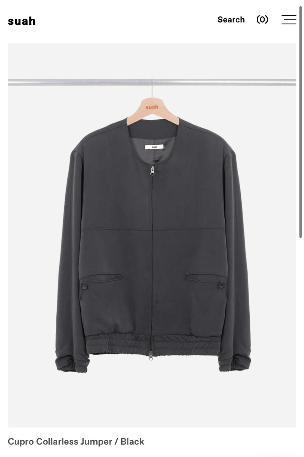 [1] suah cupro collarless jumper black 상품이미지1