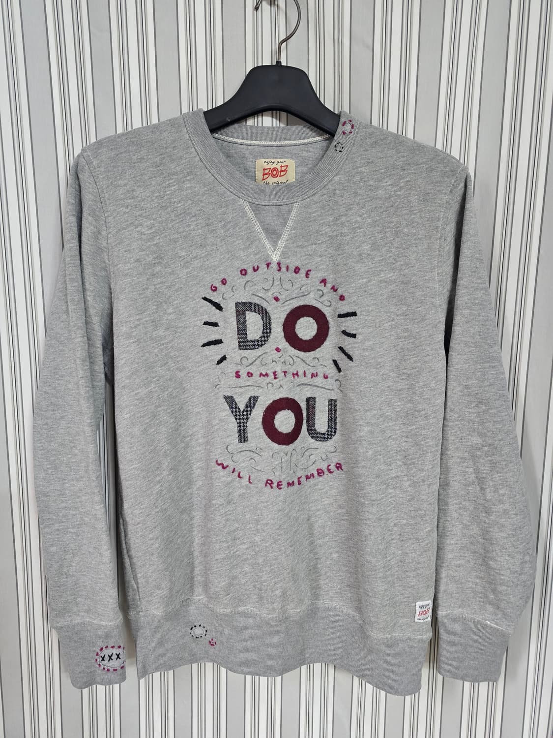 (100)[BOB] 이태리정품 남성 빈티지핏 기모맨투맨 상품이미지1