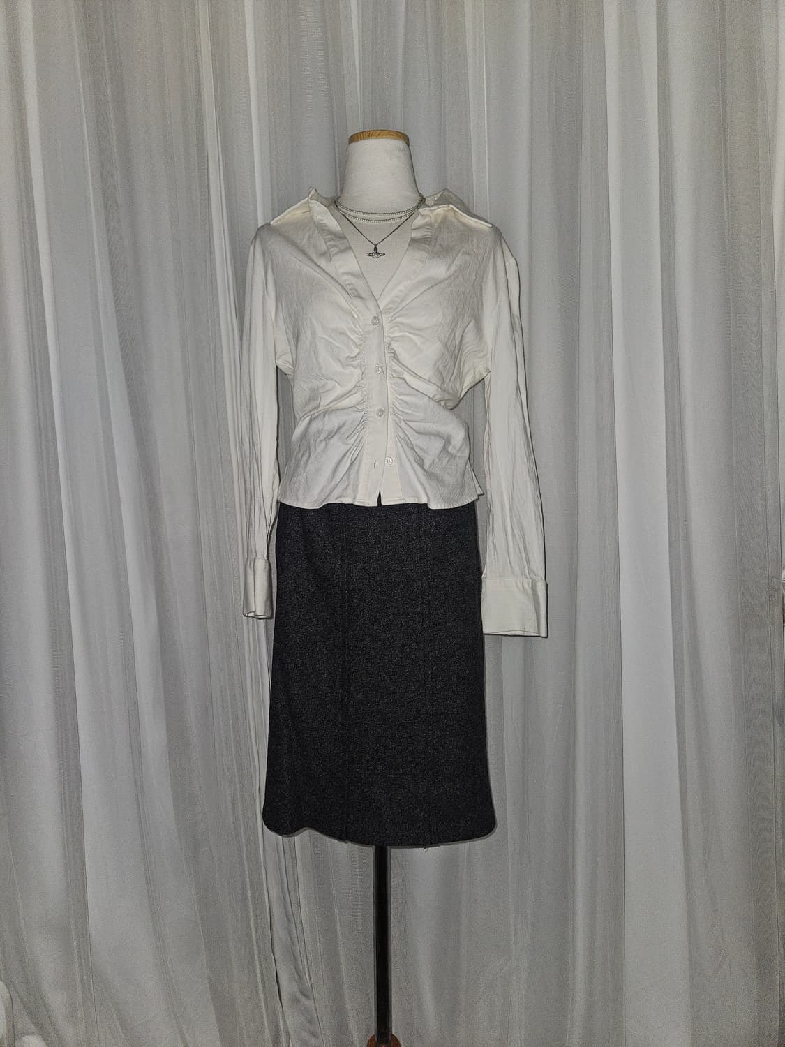 kumikyoku 빈티지 그레이 스커트 니혼진 공겜여주 히메갸루 고스 상품이미지1