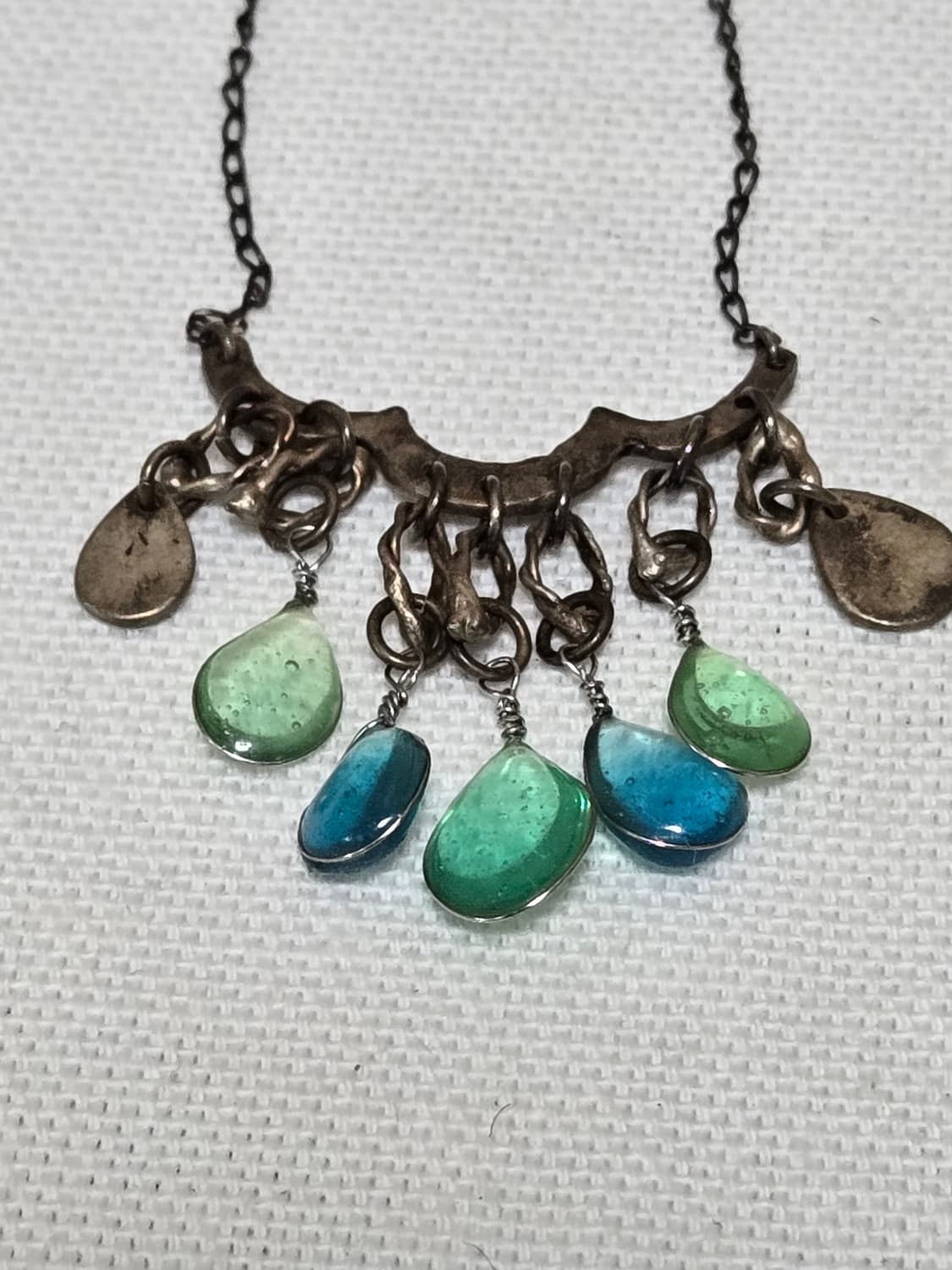 이탈리아 엔틱 실버 915 드롭 목걸이 상품이미지5