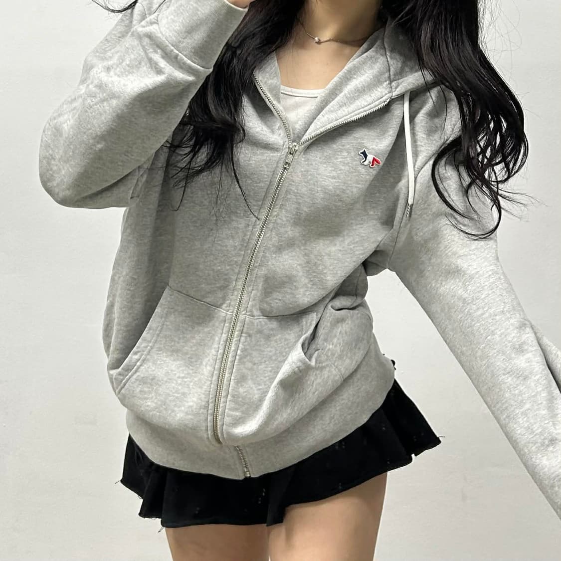 메종키츠네 신형 폭스 그레이 후드집업(XL) 상품이미지1