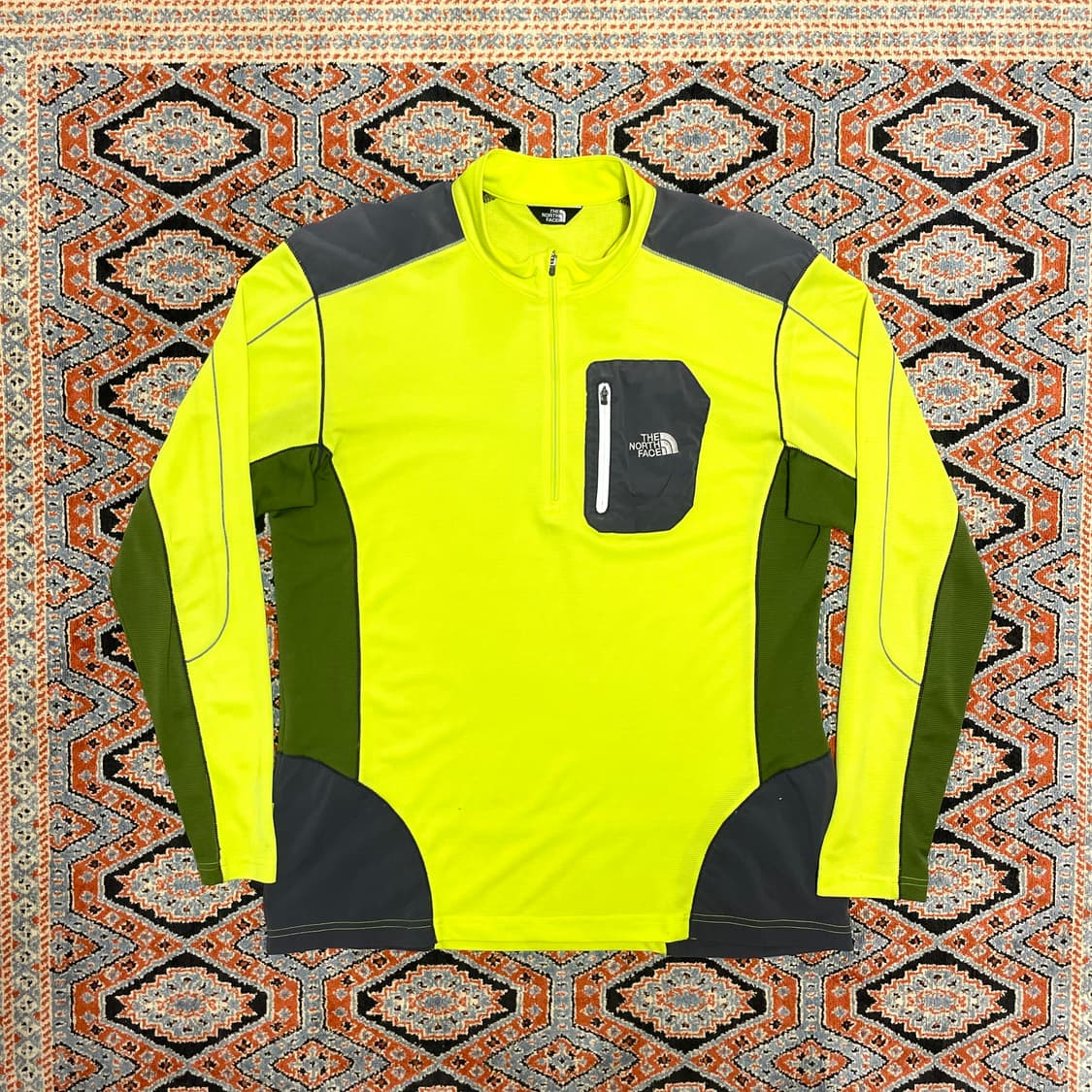 노스페이스 라임 반집업 기능성 티셔츠 남성S 상품이미지1