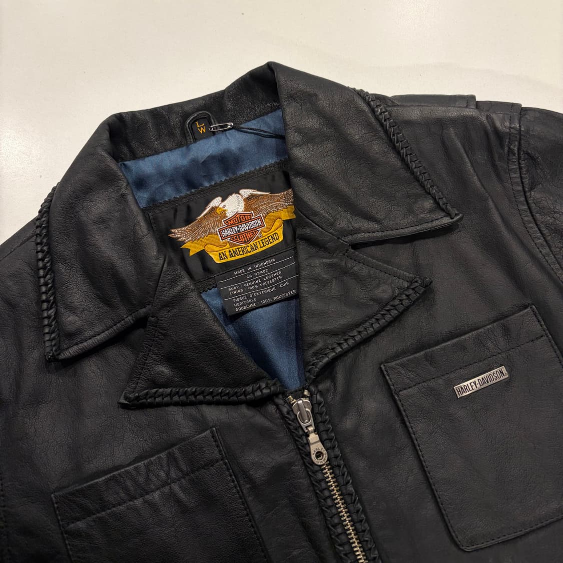 [L] 할리데이비슨 우먼 블랙 가죽 레더 자켓 B966 상품이미지3