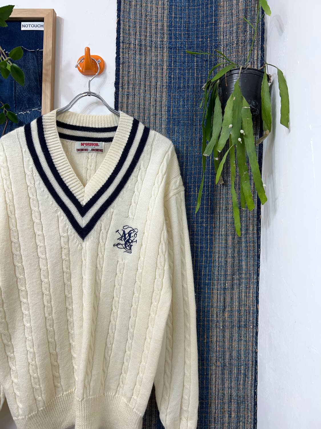 McGREGOR  Cable Knit V-neck Sweater  상품이미지3