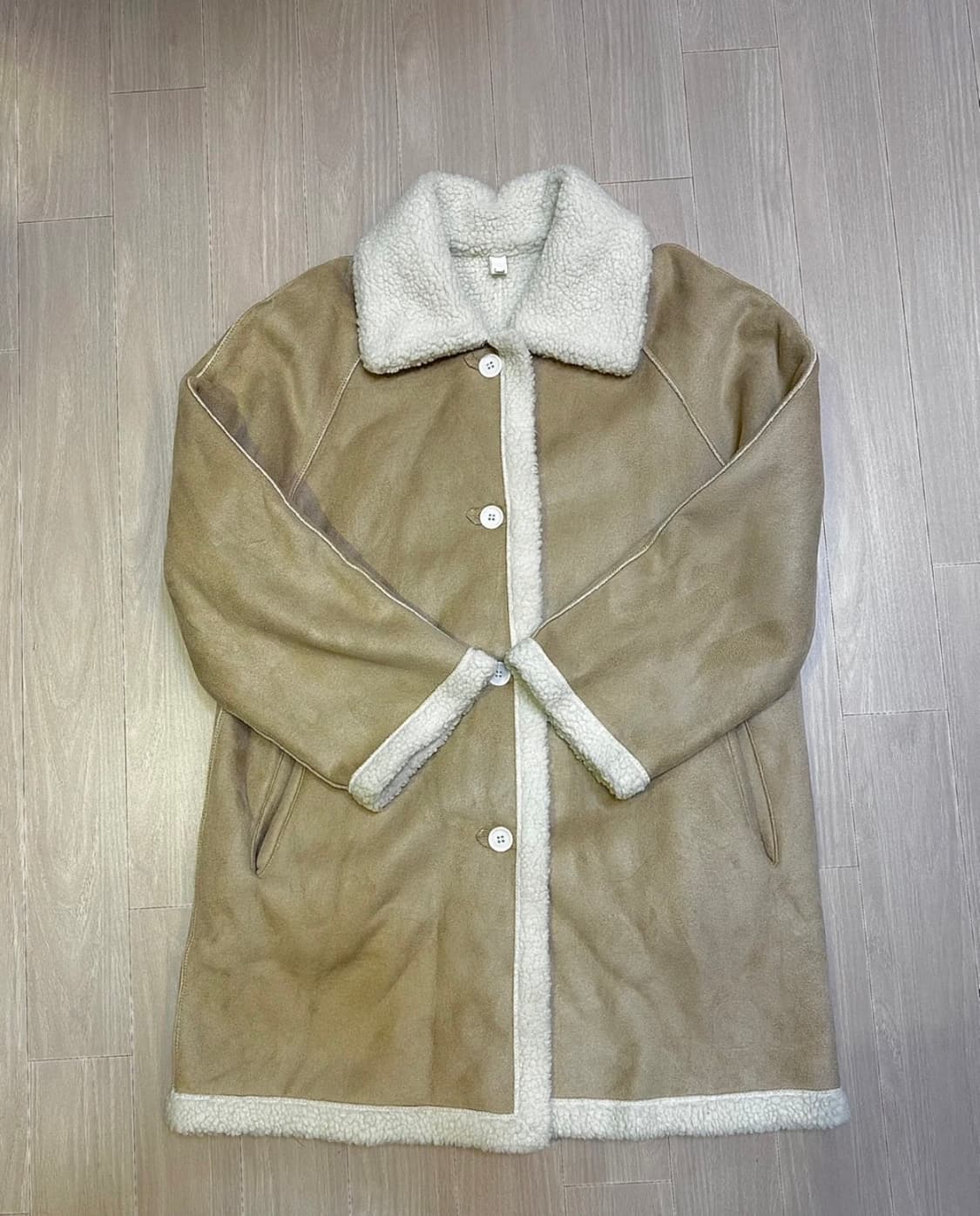 스웨이드양털 무스탕 반코트  상품이미지1