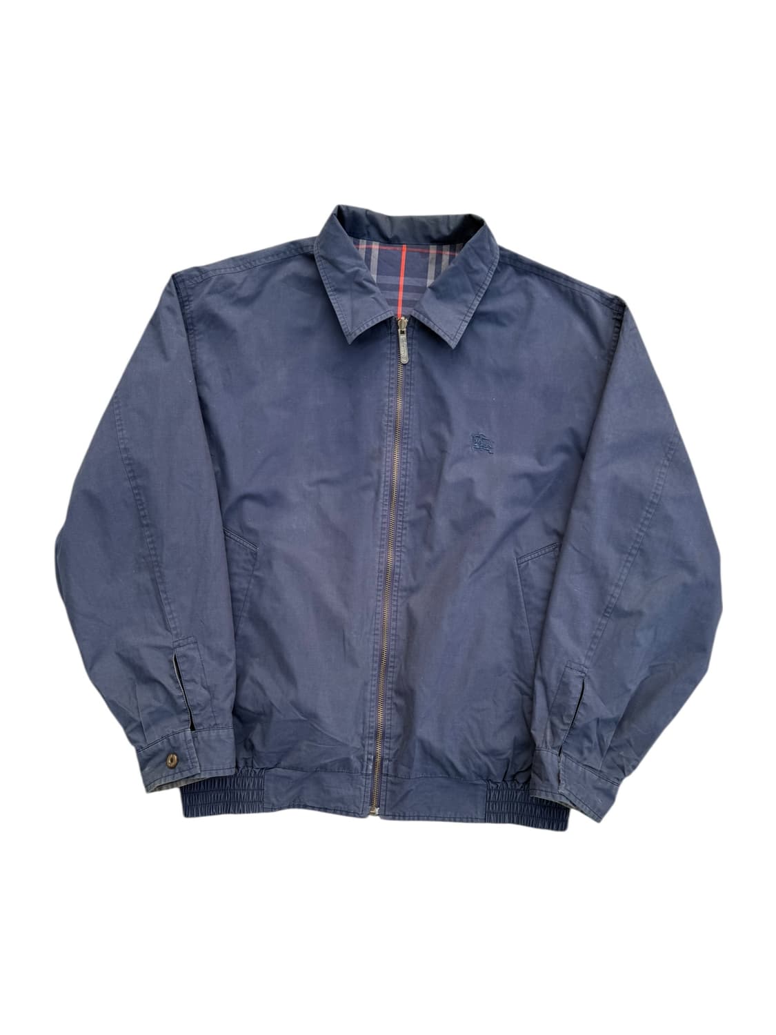 90s Burberry 버버리 리버시블 노바체크 블루종 상품이미지2