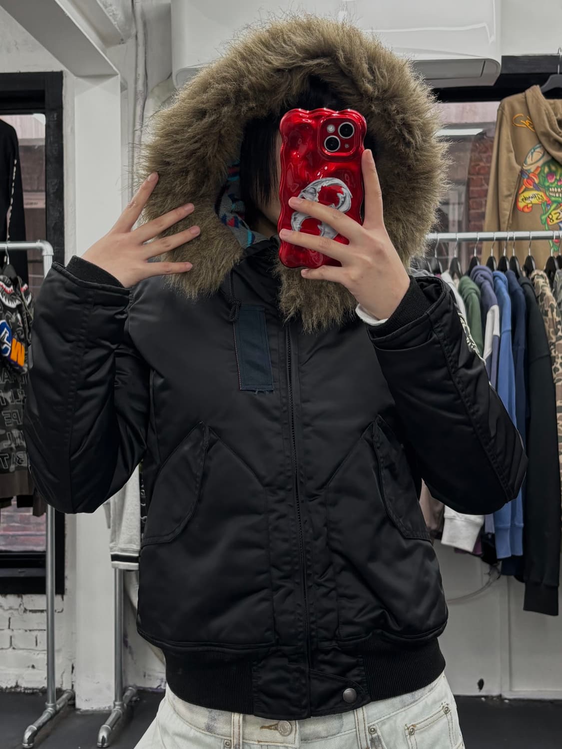 히스테릭 글래머 N2B 퍼 후드 자켓 상품이미지2