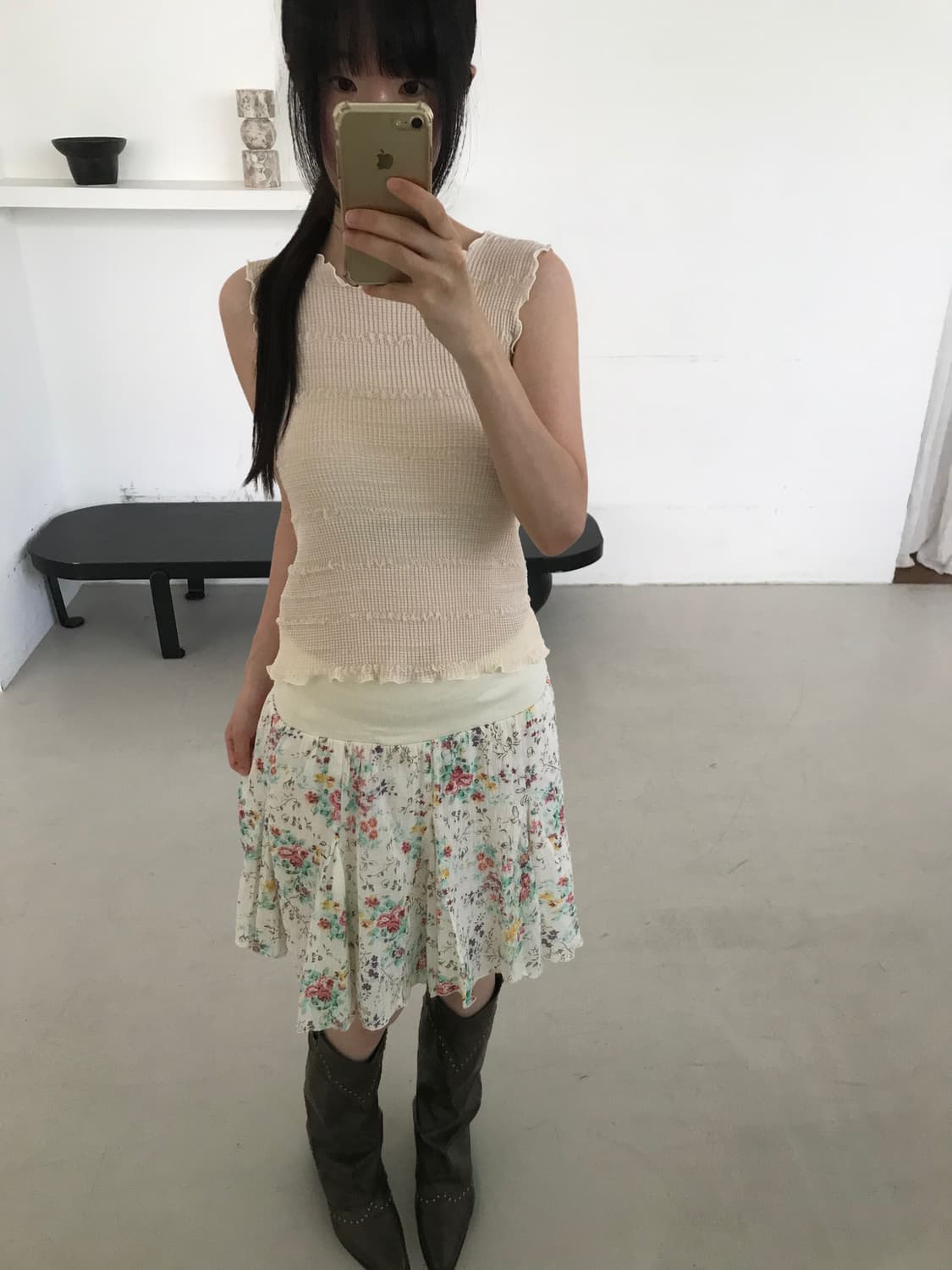 vintage pleats sleeveless 상품이미지2