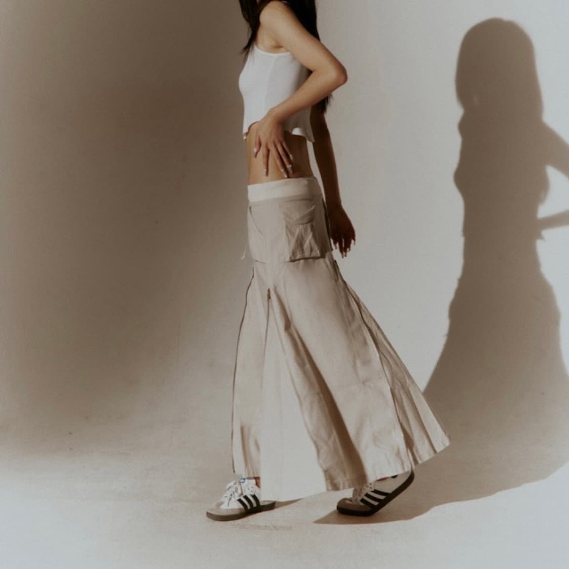 deepinblue 딥인블루 지퍼 워시드 스커트 아이보리 상품이미지7