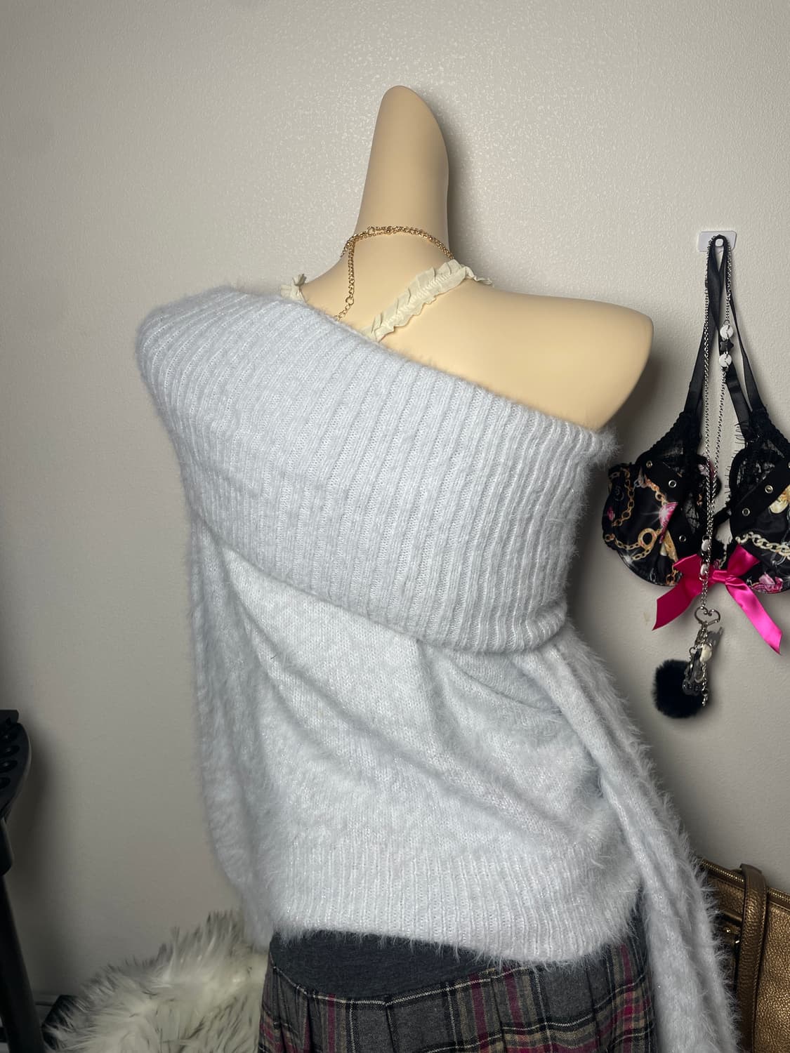 빈티지 글리터 하늘색 니트 상품이미지4