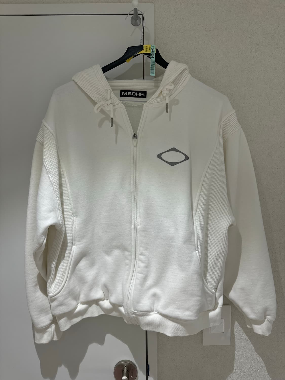 미스치프 패널드 와플 후드집업 화이트 라지 상품이미지1