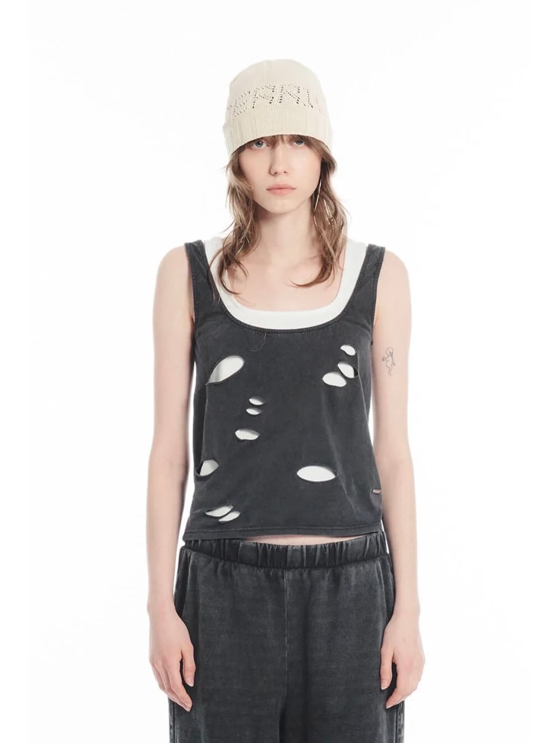 세릭) LOGO RIBBED BEANIE 비니 상품이미지2