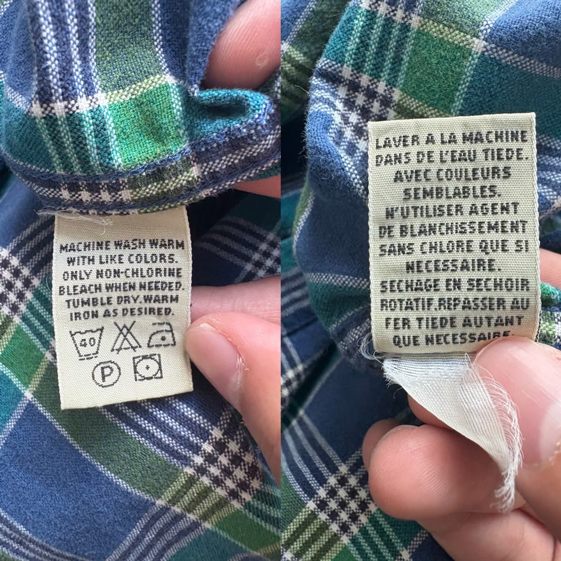 Eddie Bauer Blue/Green Plaid Shirt 상품이미지9