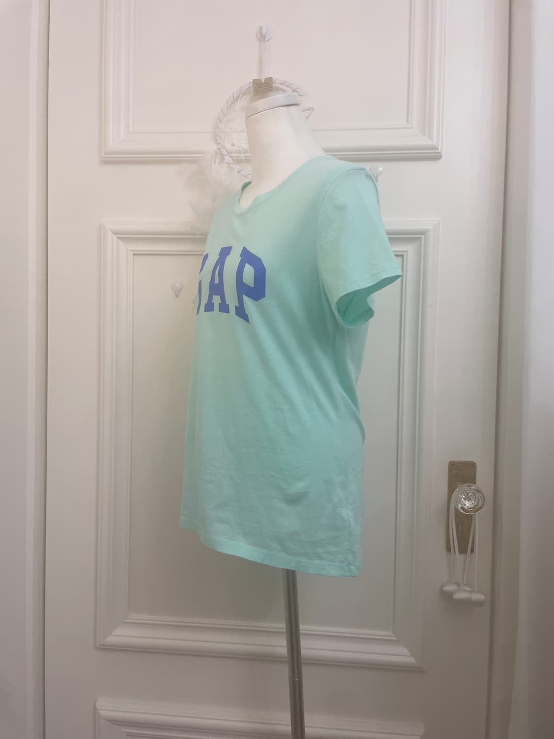 GAP mint blue logo basic top(size-M) 상품이미지2