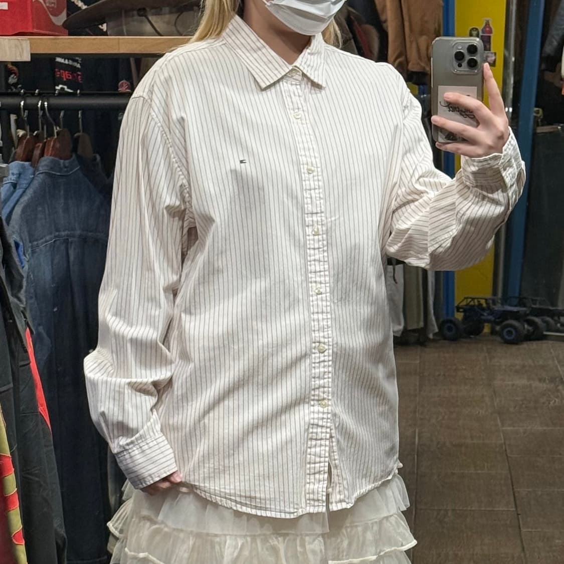 [HI] 타미힐피거 긴팔셔츠 스트라이프 화이트  상품이미지3