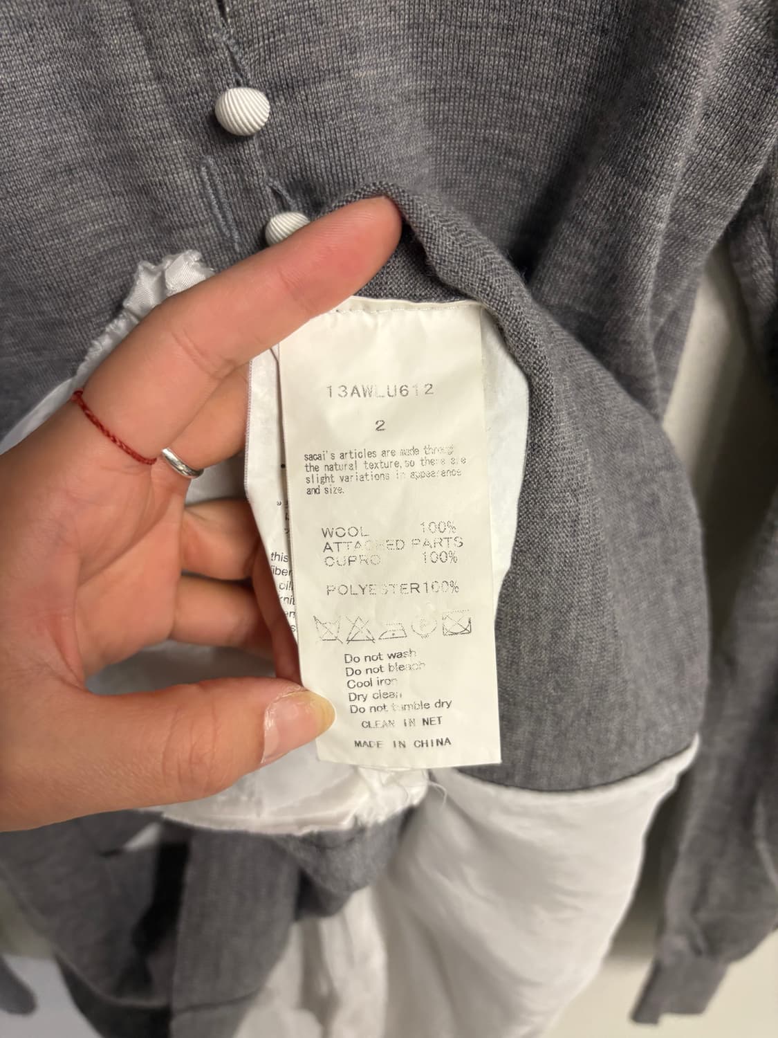 SACAI LUCK back panel cardigan grey 2 상품이미지8