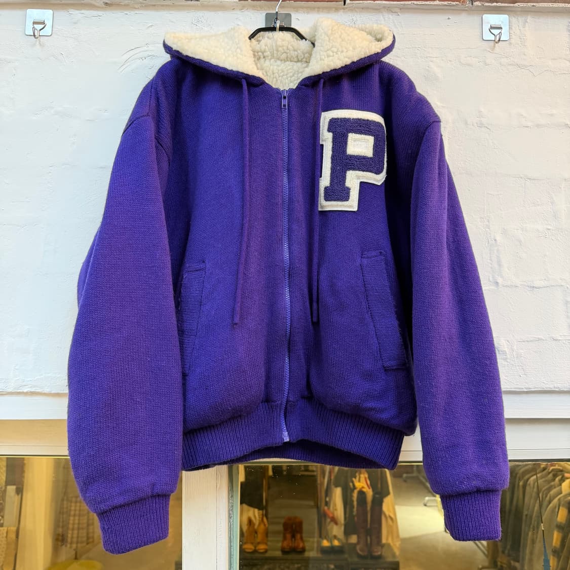 Vintage y2k 퍼플 플리스 후드집업 F 상품이미지1