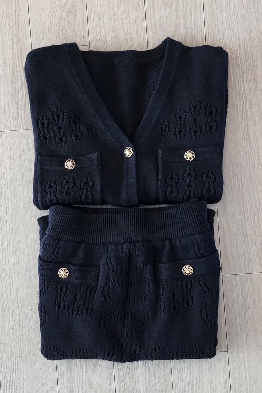 니트 가디건+스커트 세트 ●프리사이즈(55~66) 상품이미지1