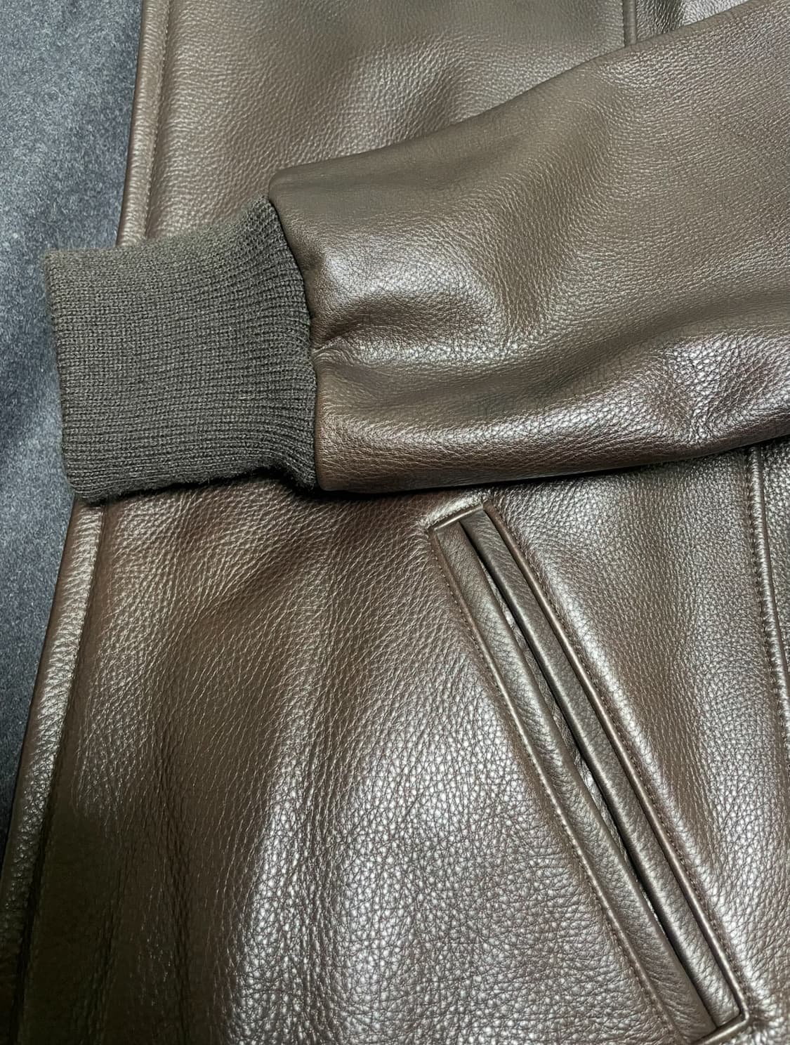 [골든베어] 네이키드 카우레더 베이스볼 자켓 / XL 상품이미지6