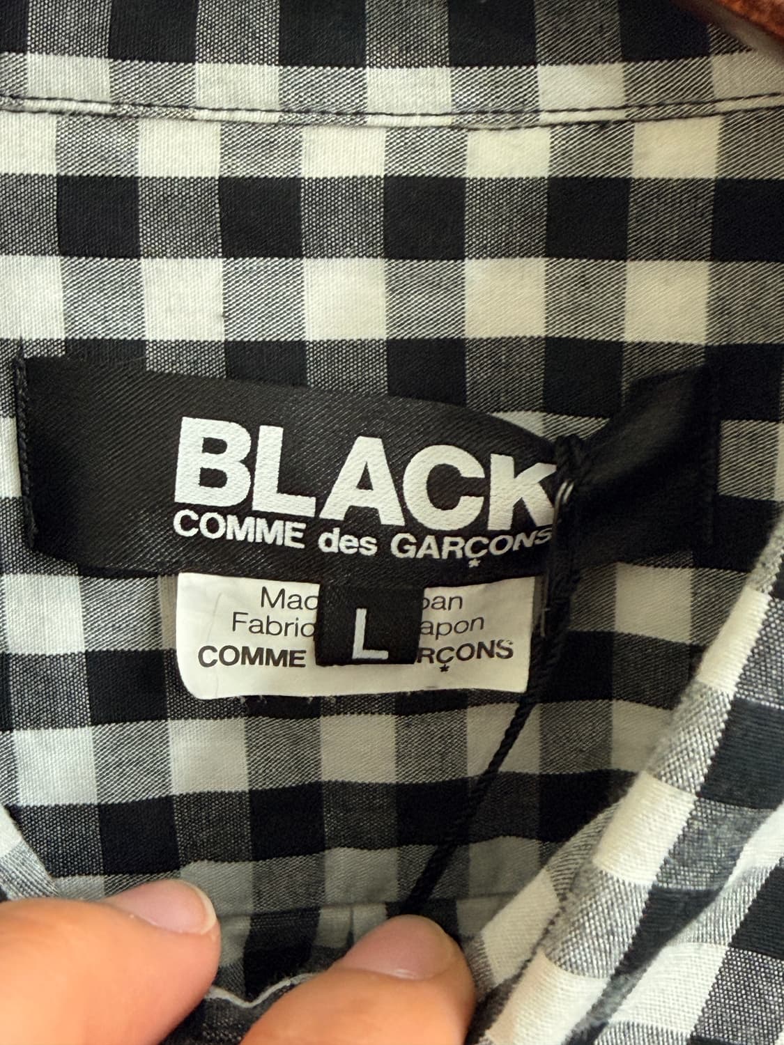(세트 할인 가능) 꼼데가르송 체크 도트 패치워크 셔츠 상품이미지5