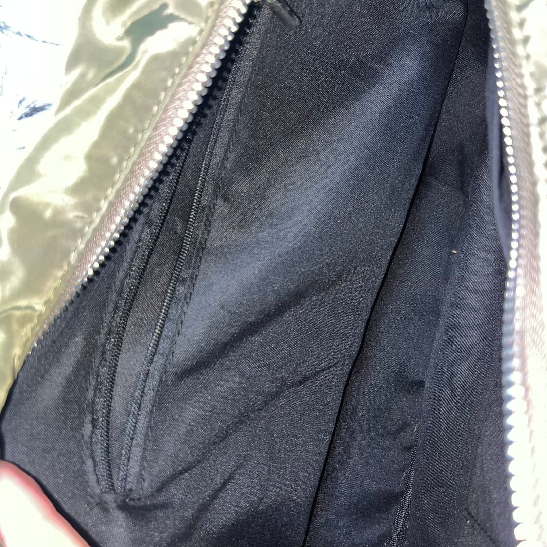 빈티지 카키 더블 포켓 바게트 백 상품이미지4