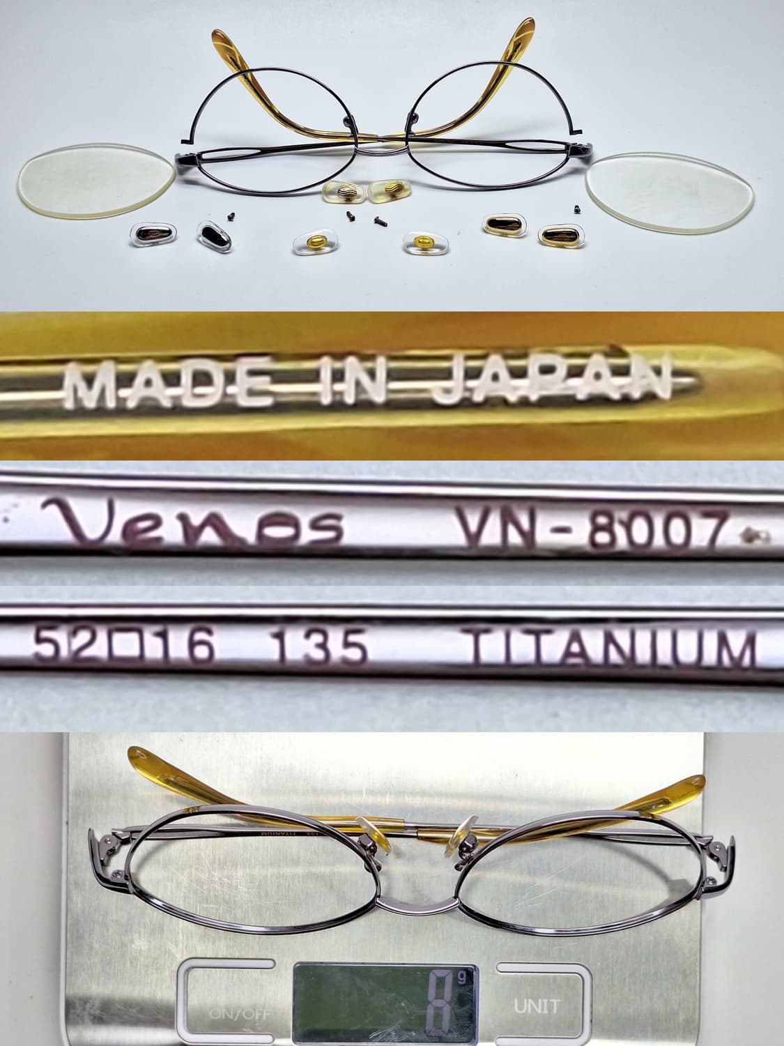 일본제 빈티지 티타늄 캣아이 안경테 52mm/VENOS VN-8007 상품이미지2