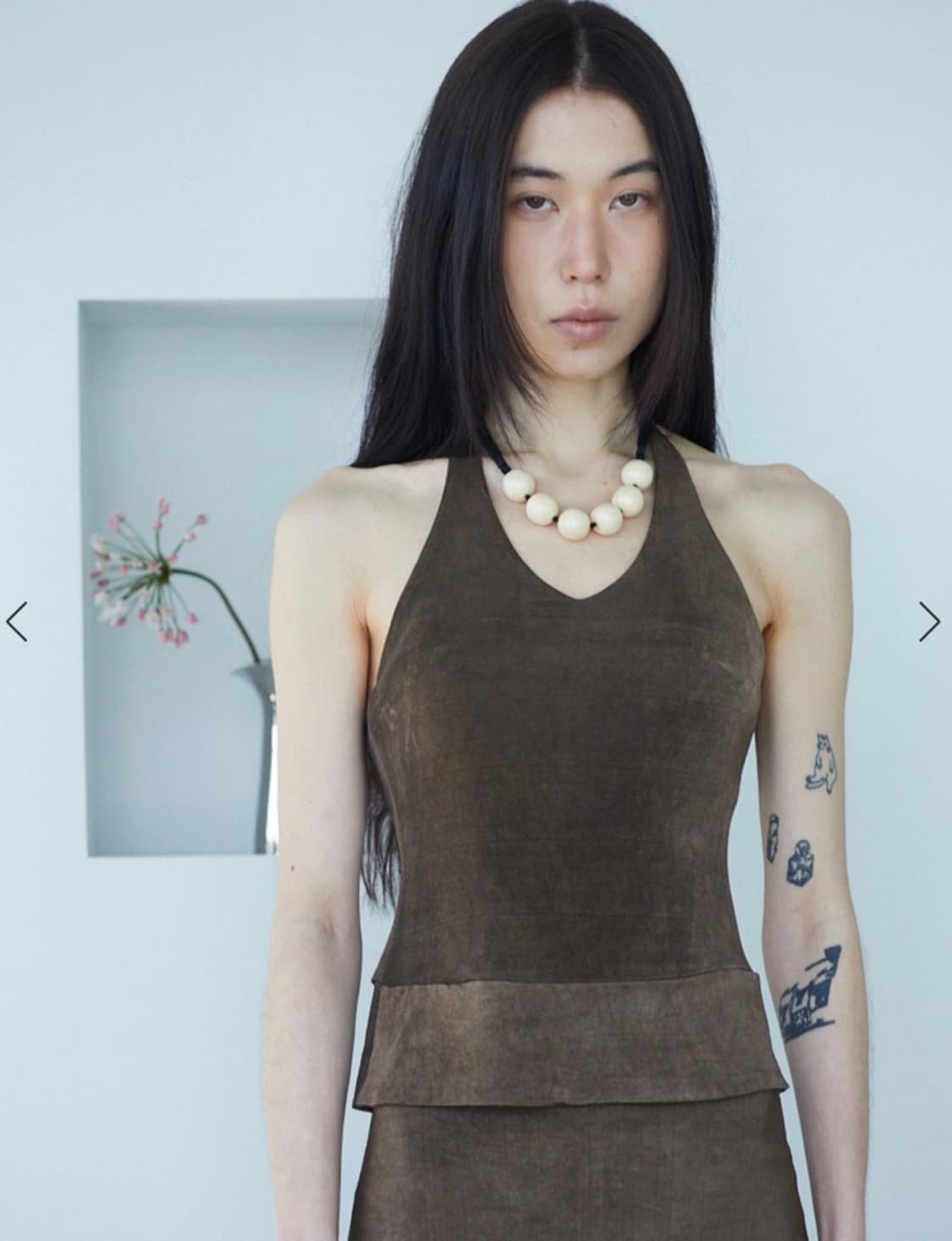 Personal Language 퍼스널랭귀지 슬리브리스 홀터넥 탑 커피  상품이미지1