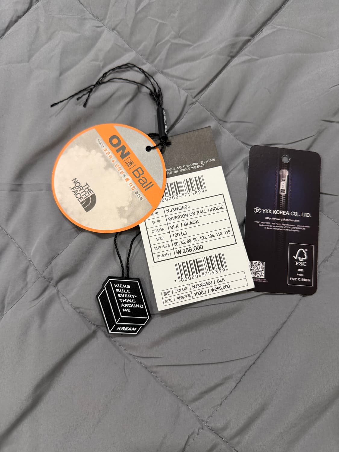 [100] 노스페이스 리버튼 온 볼 후드 블랙 패딩 상품이미지6
