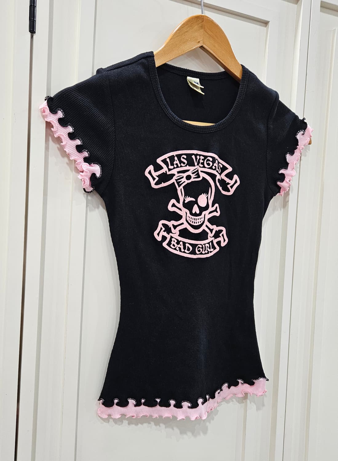 블랙 라스베가스 스컬 반팔 티셔츠 상품이미지2