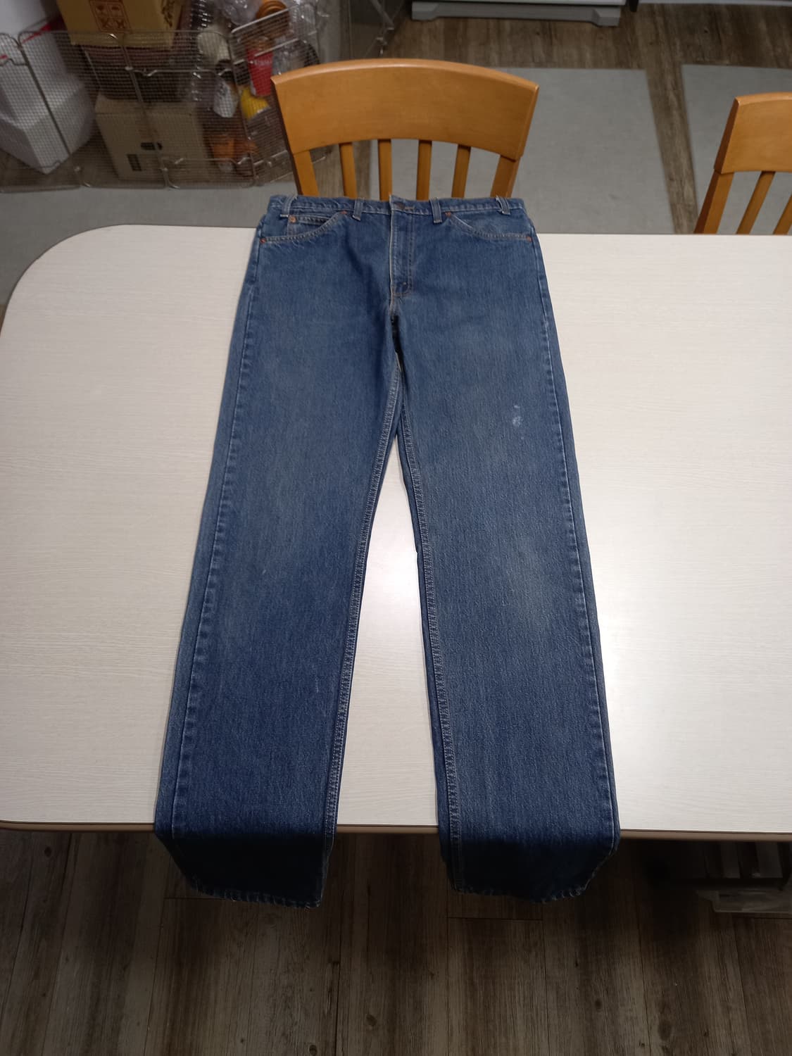 34 95's 리바이스505 오렌지탭 일자진 진청 배색진 34-574 상품이미지1