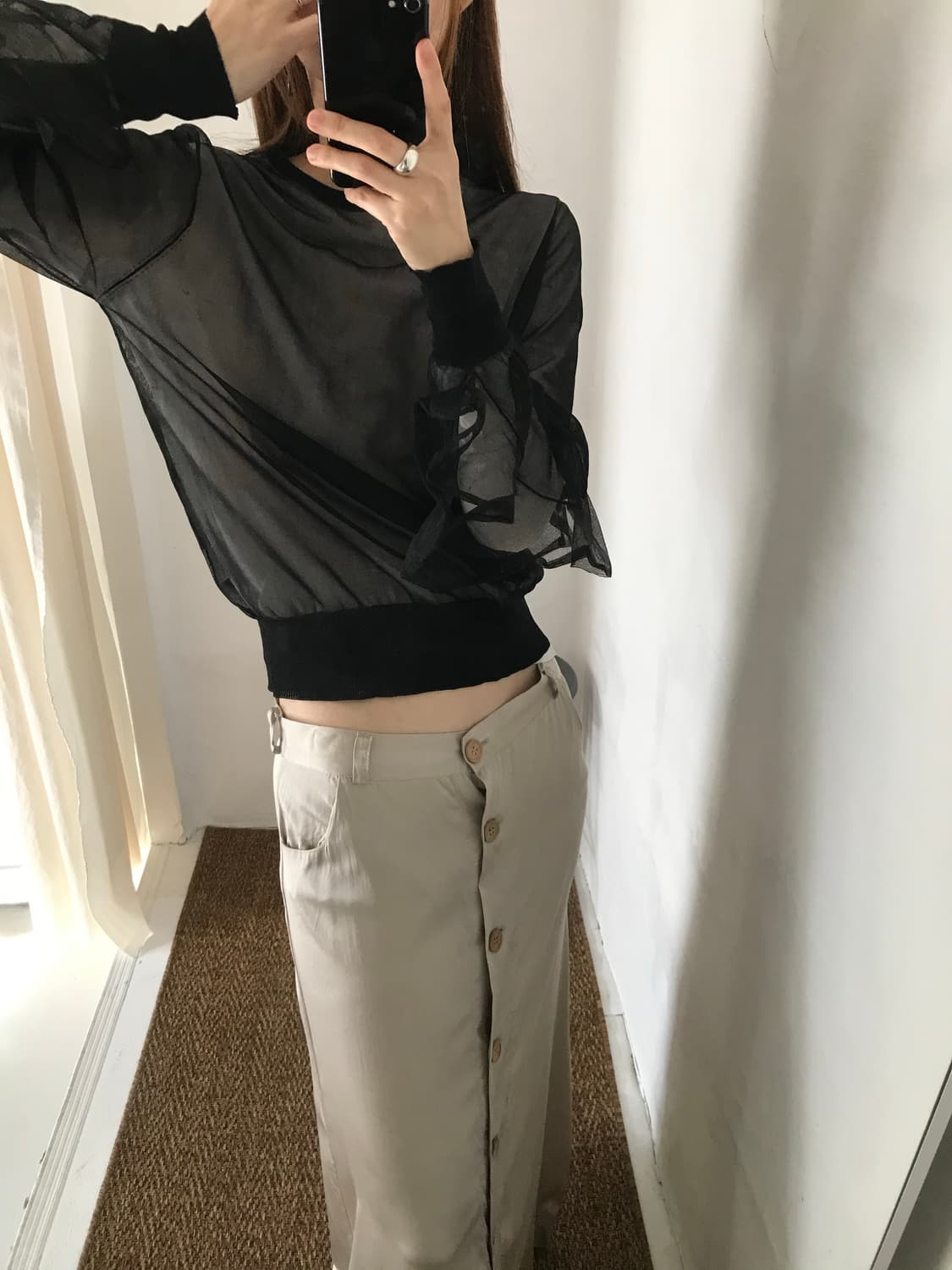 sheer frill top 상품이미지4