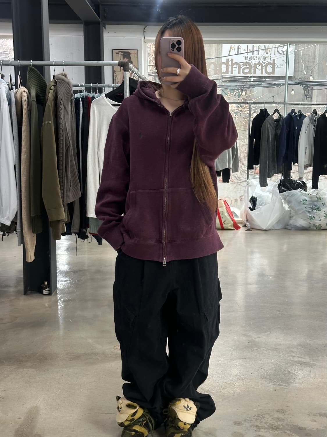 폴로랄프로렌 투웨이 후드집업 버건디 상품이미지3