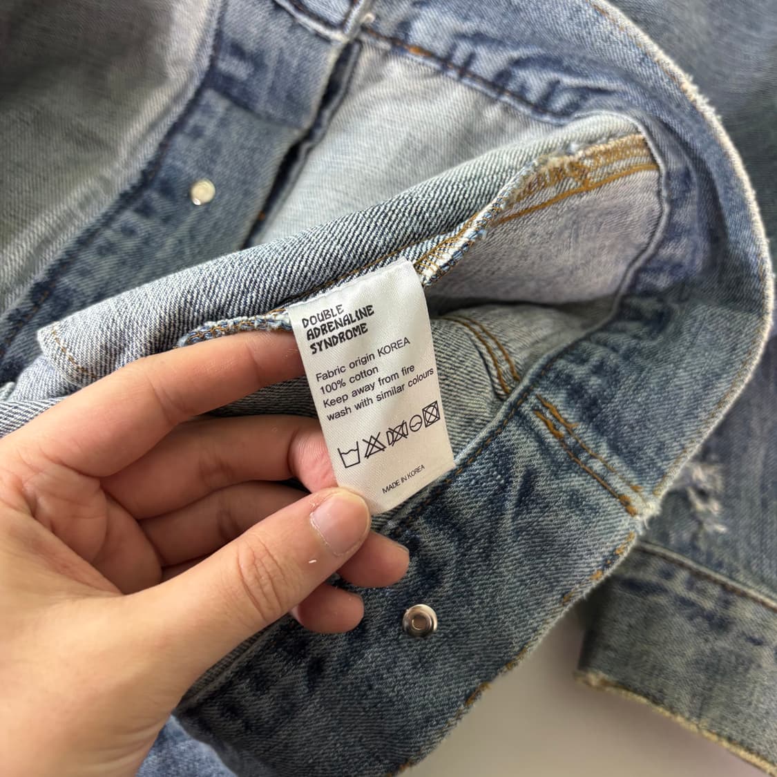 95-100 더블아드레날린신드롬 데미지 디스 데님자켓 상품이미지5