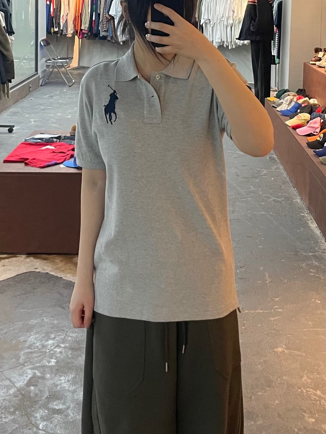 폴로 랄프로렌 빅포니 그레이 카라 반팔 H2571 상품이미지1