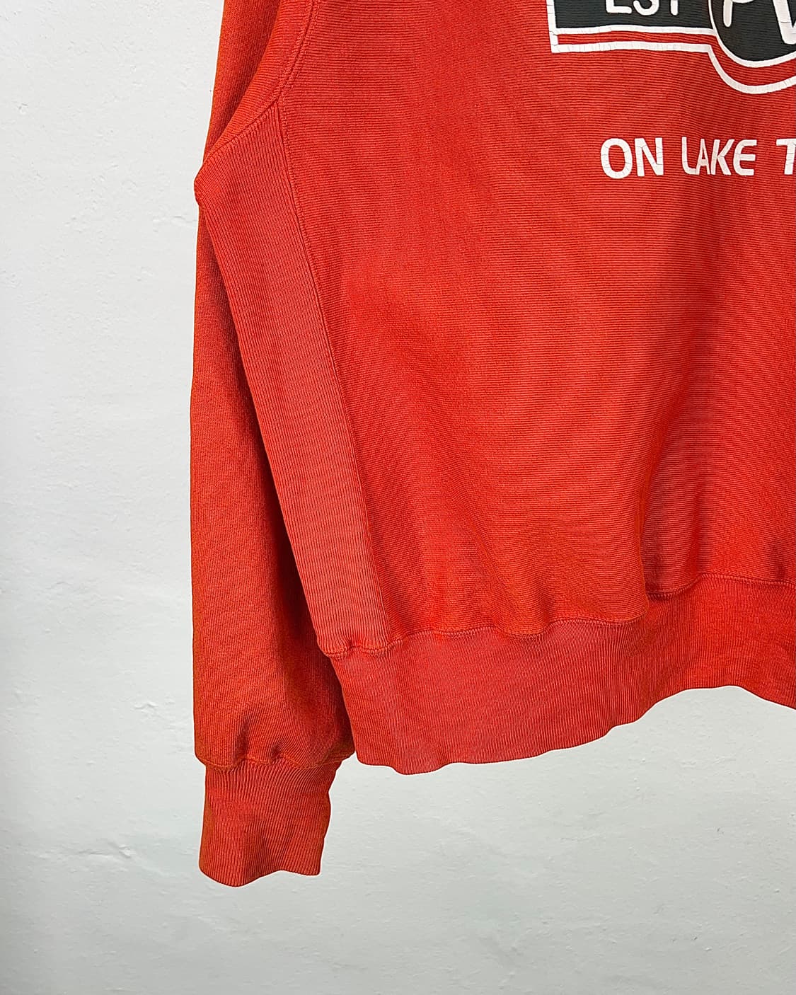 90s 챔피온 오렌지 레드 리버스 위브 스웨트 셔츠 상품이미지4