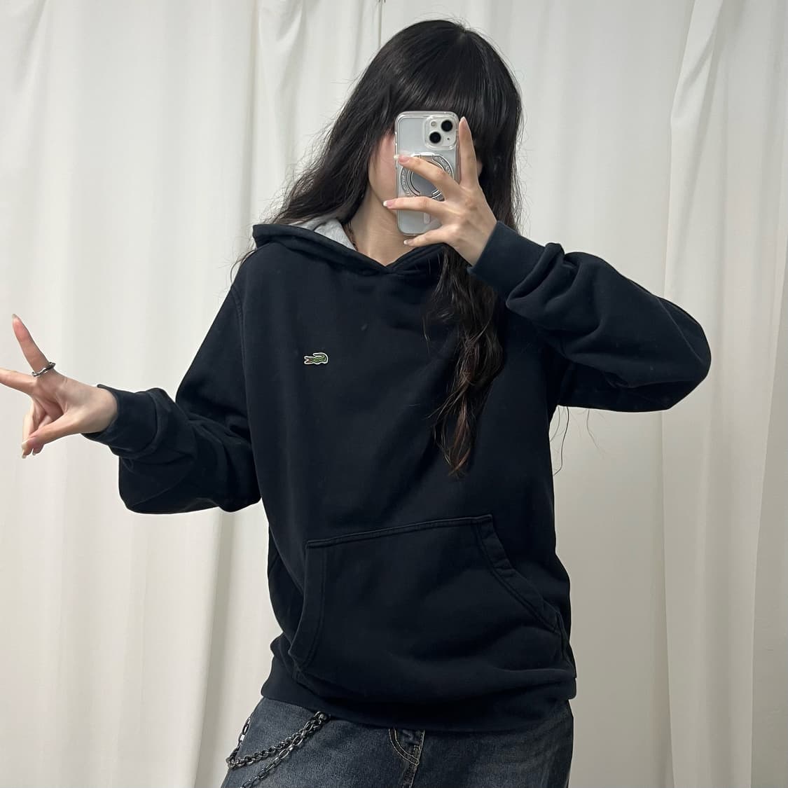Lacoste black hoodie 상품이미지2